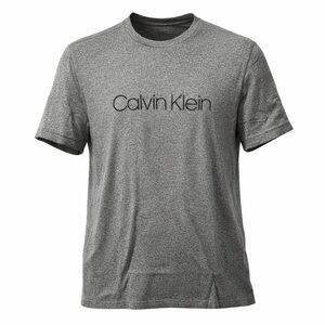 Calvin Klein Men’s Gray Logo T-Shirt Size Large Crew Neck Short Sleeve